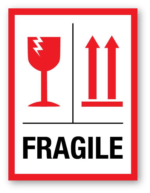Fragile with Icon - Shipping Label
