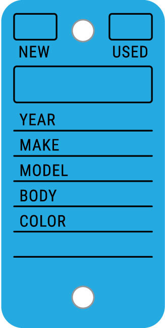 New-Used Blue - Auto Dealership Key Tags