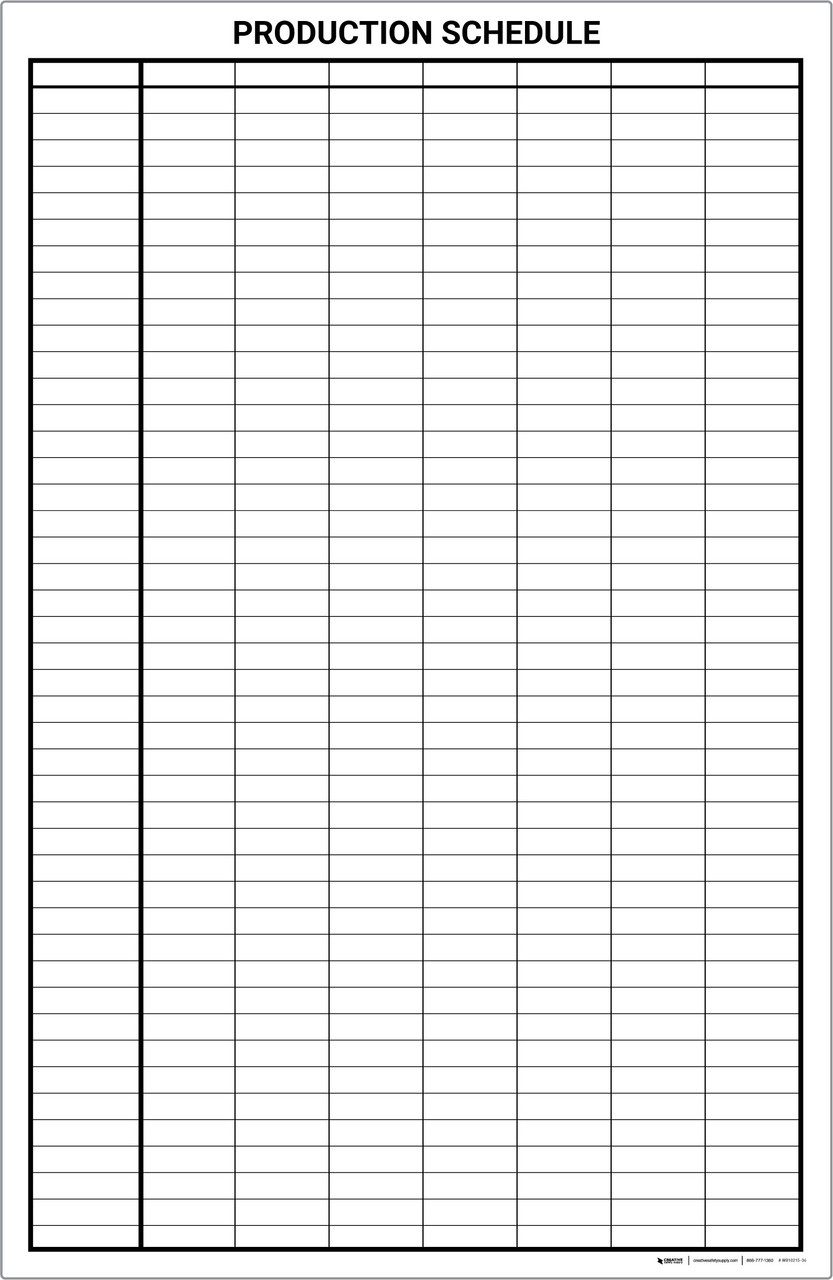Production Schedule Portrait Whiteboard