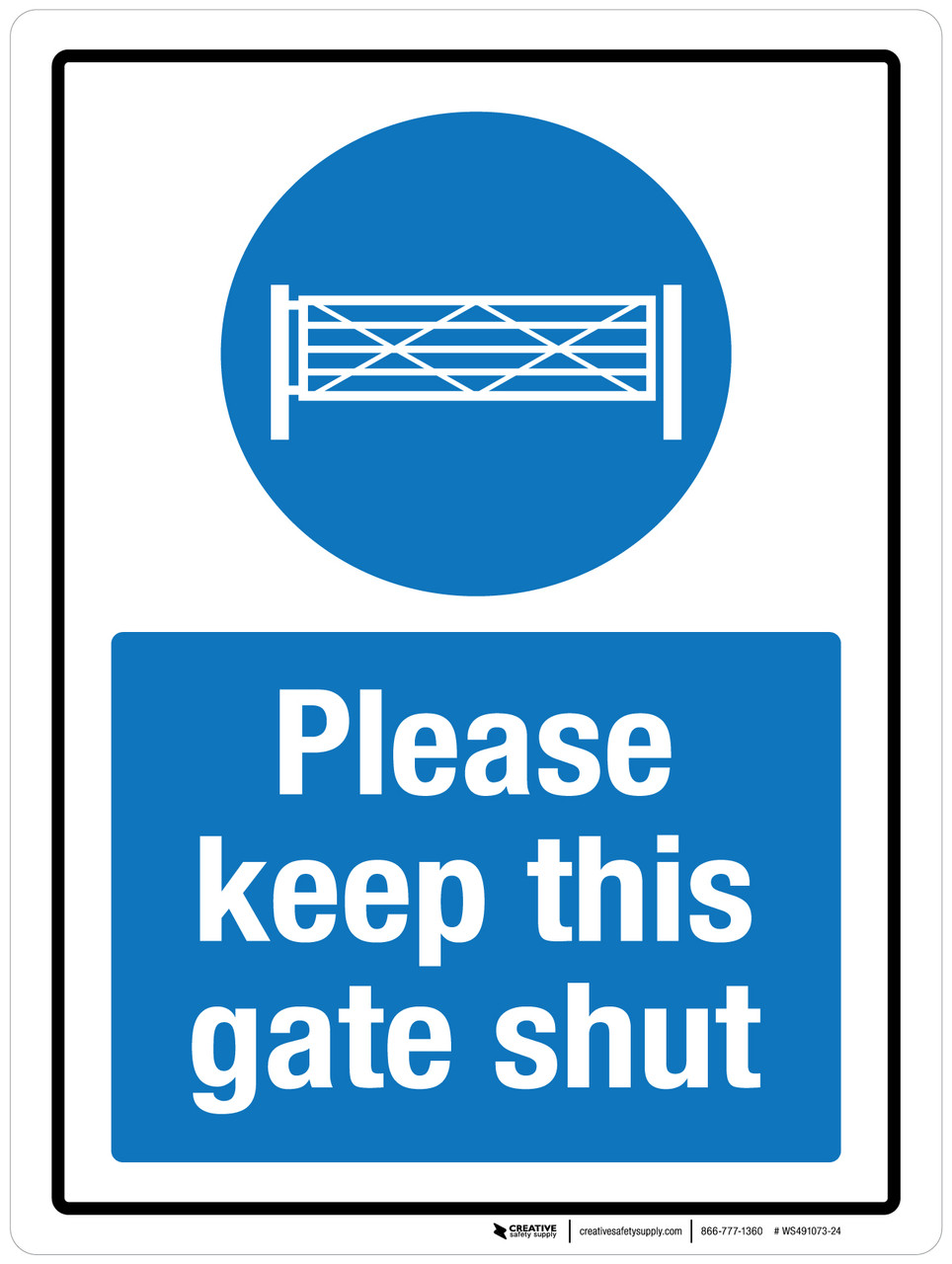 vsafety 76026 ax-r Agricola generale Sign, Si prega di chiudere il cancello, in plastica rigida, paesaggio, 300 mm x 100 mm, colore: rosso