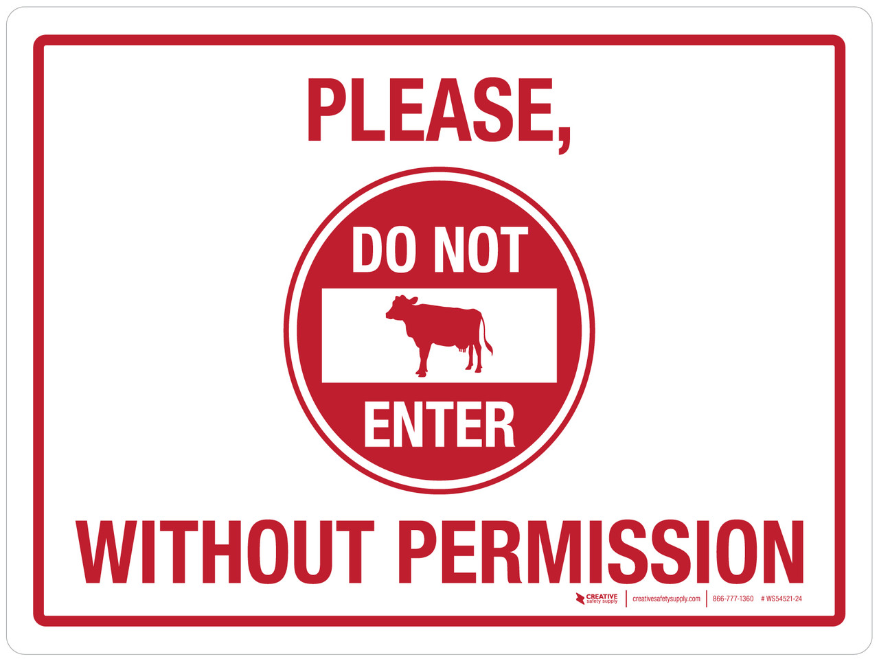 Please Do Not Enter Without Permission with Icon Landscape - Wall Sign