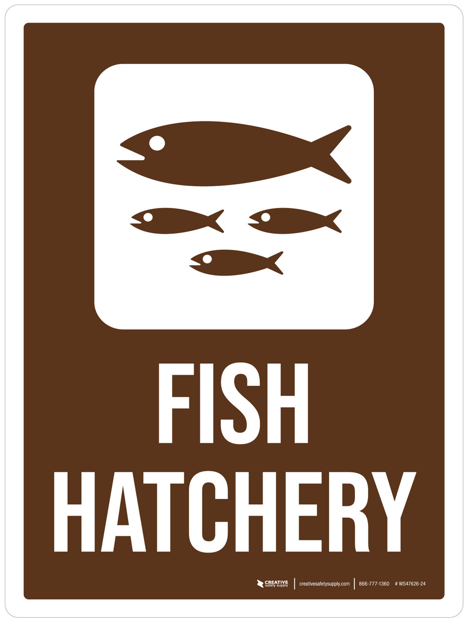 Fish Hatchery Portrait Wall Sign
