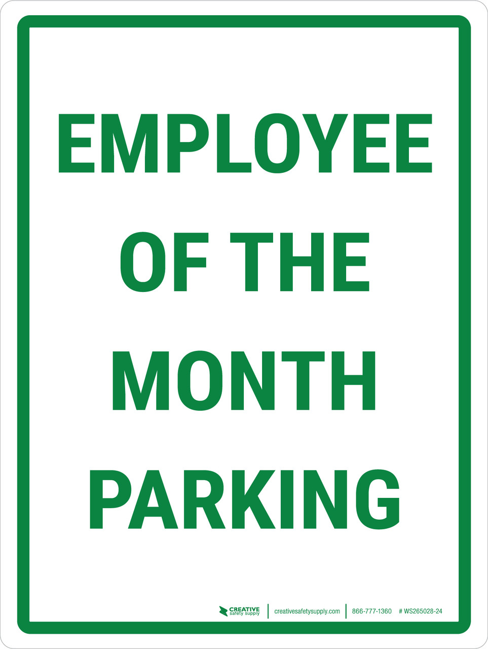 Employee of The Month Parking Portrait - Wall Sign