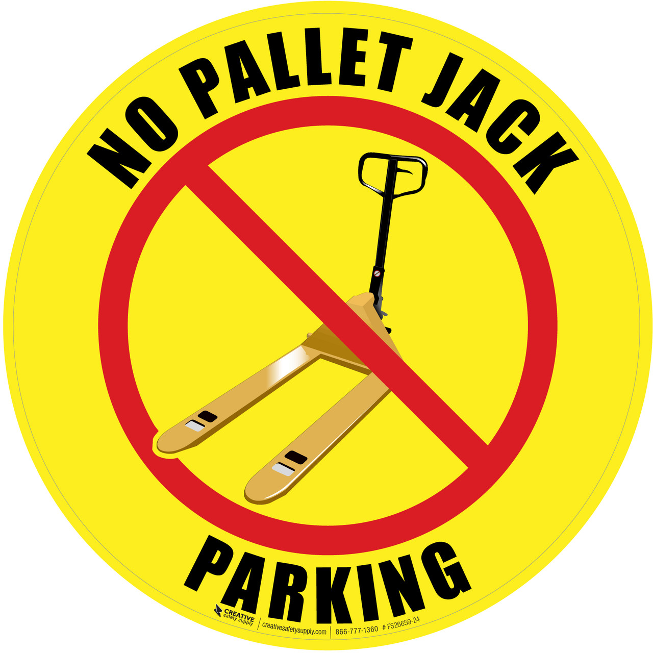 No Pallet Jack Parking Yellow with Icon Circular - Floor Sign