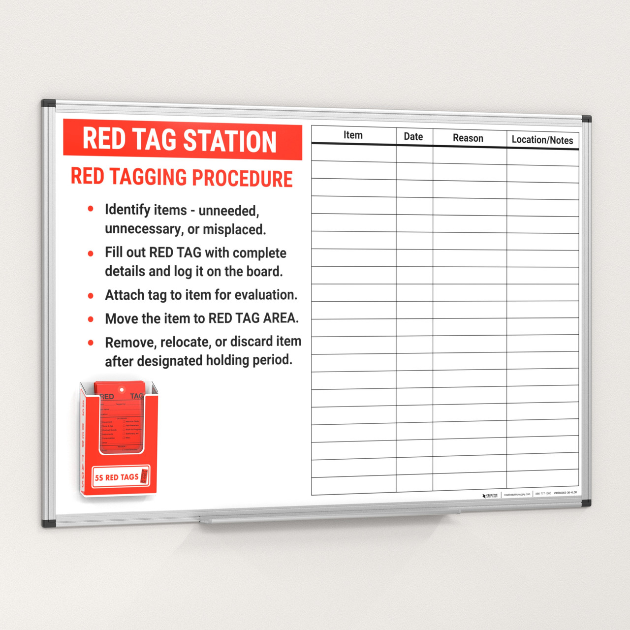 5S Red Tag Board, 24 x 36