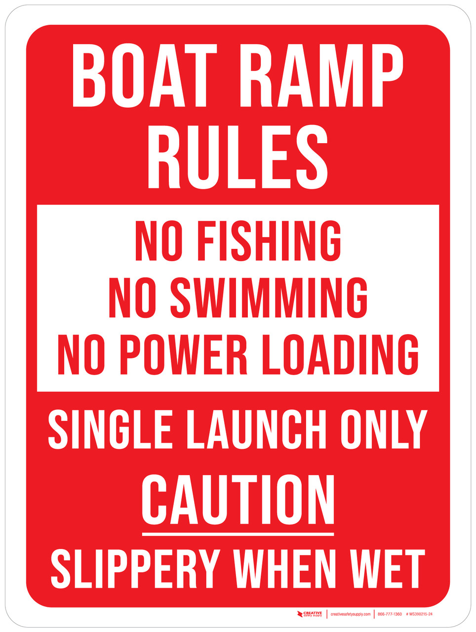 Boat Ramp Rules Portrait - Wall Sign WS390215
