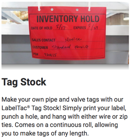 LabelTac Tear-Resistant Tag Stock