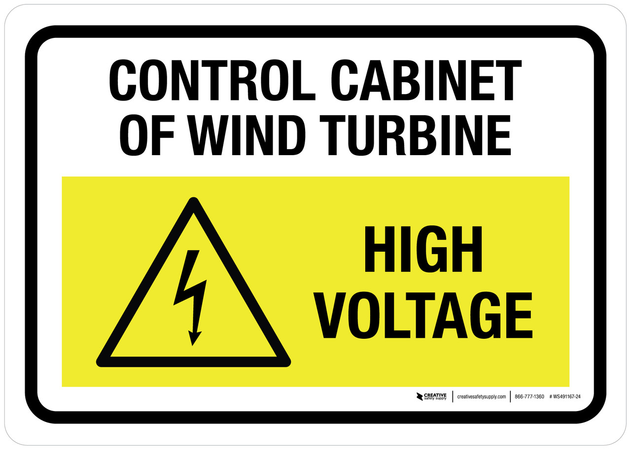 Control Of Wind Turbine High Voltage Landscape Wall Sign