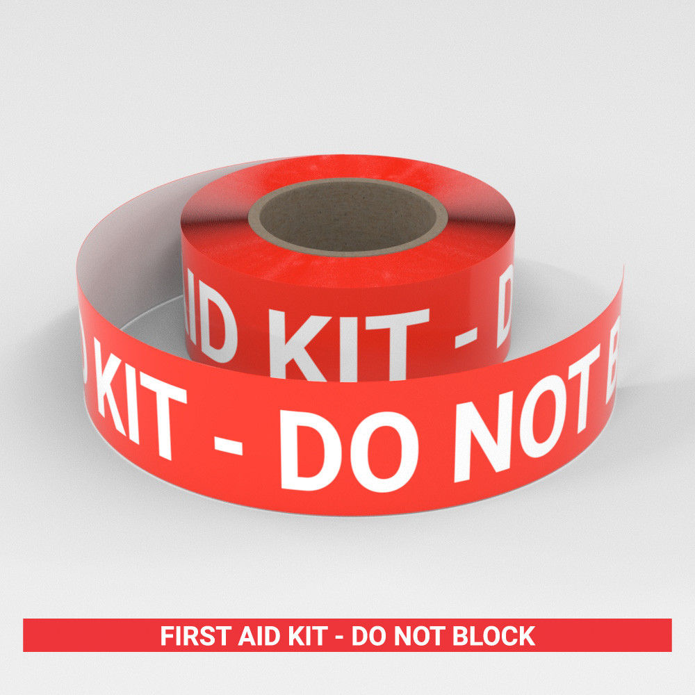 First Aid Kit - Do Not Block - Smart Stripe Inline Printed Floor Tape ...