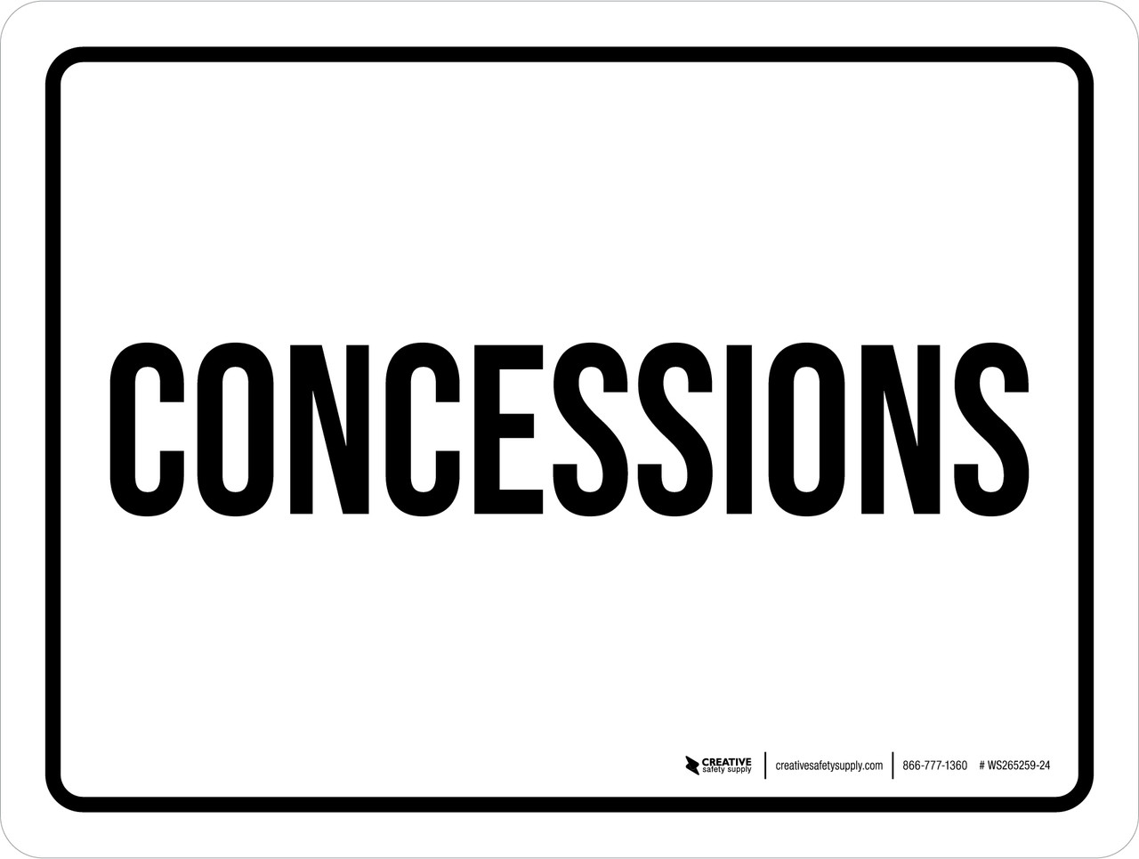 Concessions Landscape - Wall Sign