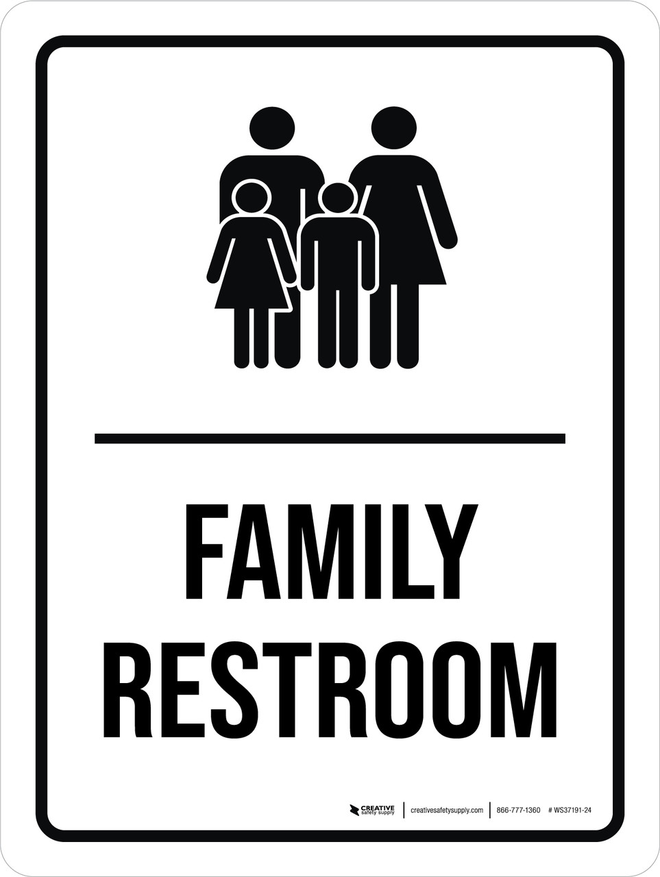 Family Restroom Portrait - Wall Sign
