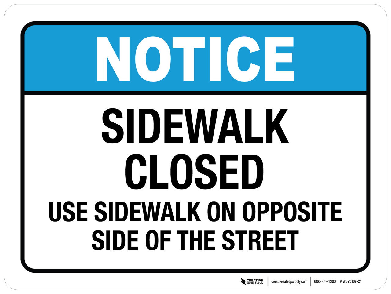 USA標識看板　SIDEWALK CLOSED Sidewalk Closed - 36