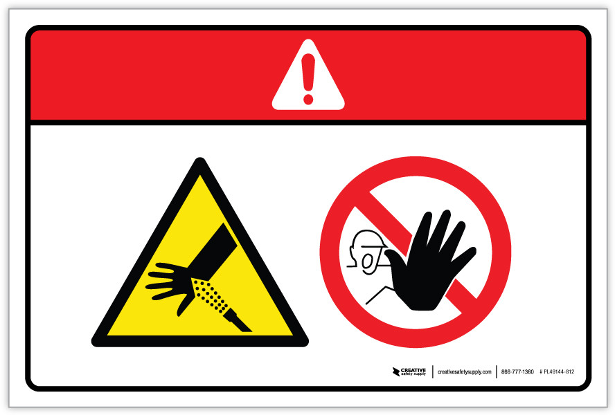 Danger: Sking Puncture Hazard Stay Clear (Wordless ISO/ANSI) - Label