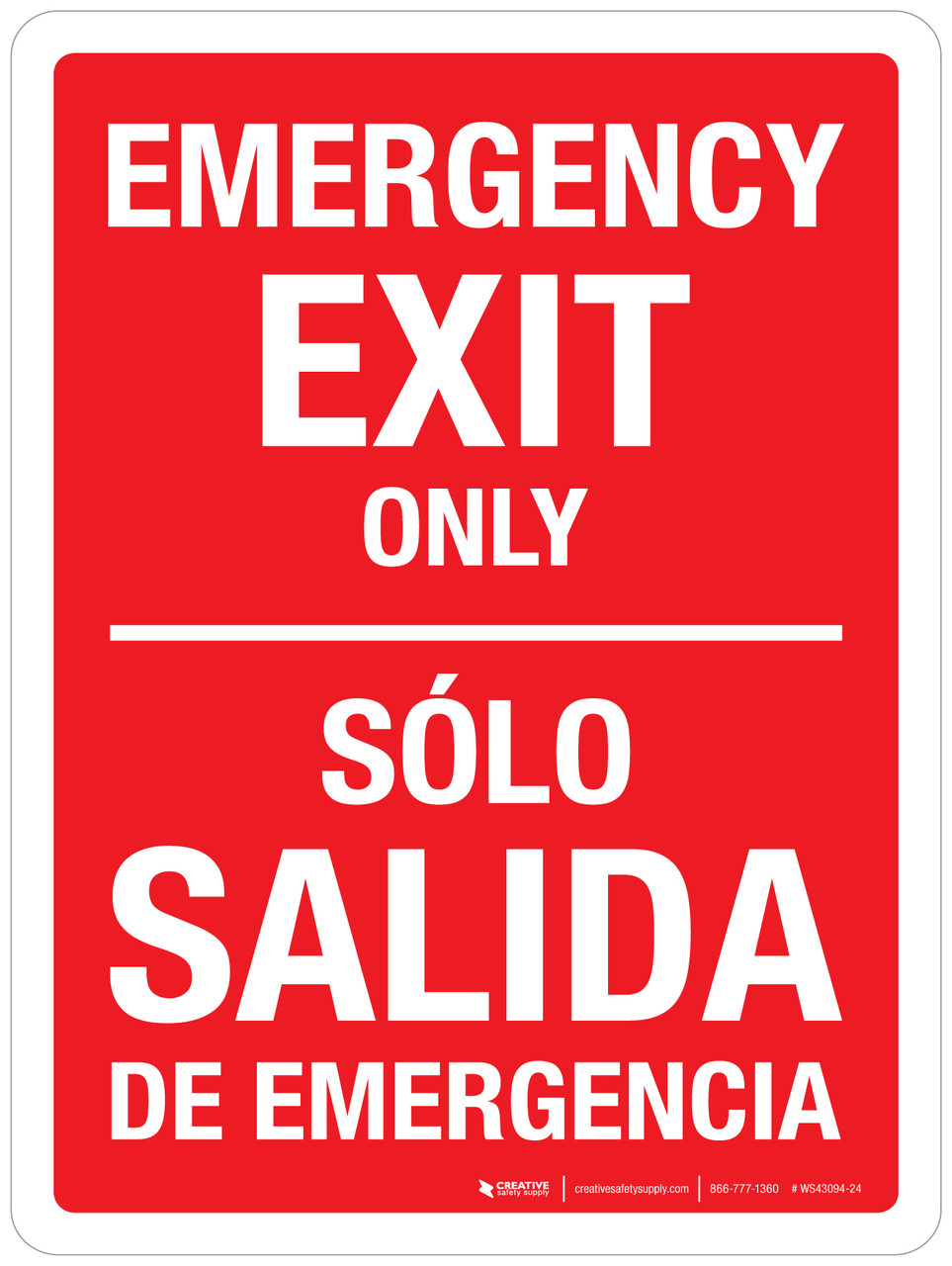 emergency exit only sign printable