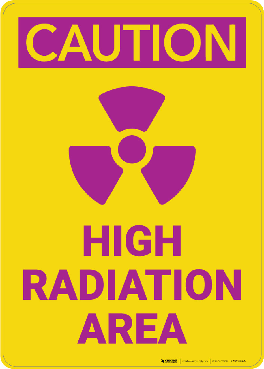 Caution High Radiation Area Wall Sign