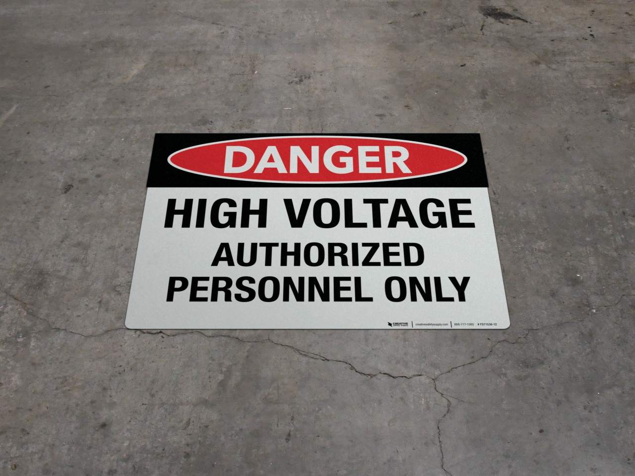 NMC OSHA-Schild „Gefahr – Hochspannung, Nur Für Autorisiertes Personal“ – Zweisprachig, 35,6x25,4 Cm, Aluminium 0,040″, Schwarz/rot Auf Weiß