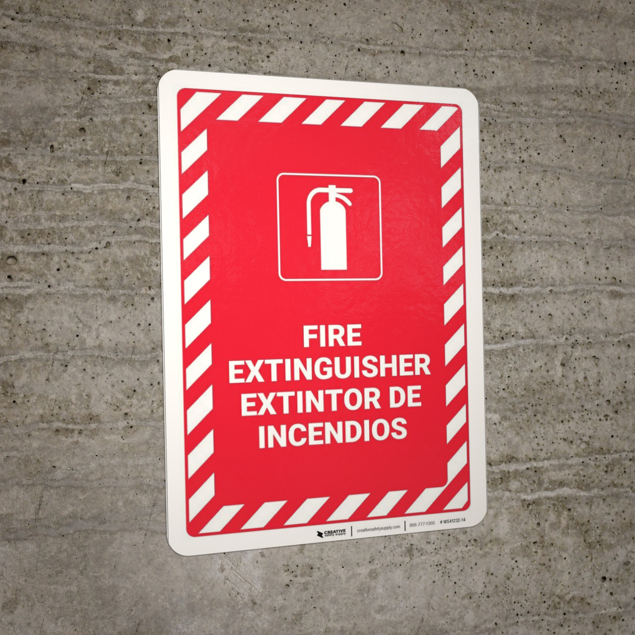 Fire Extinguisher Bilingual Spanish Wall Sign