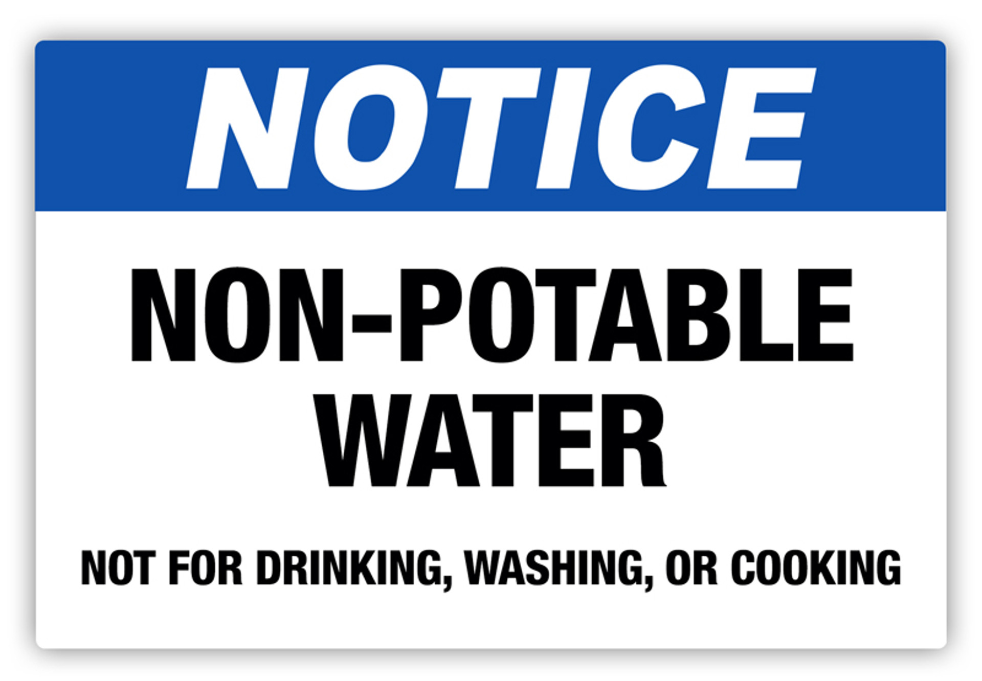 Notice NonPotable Water Label Creative Safety Supply