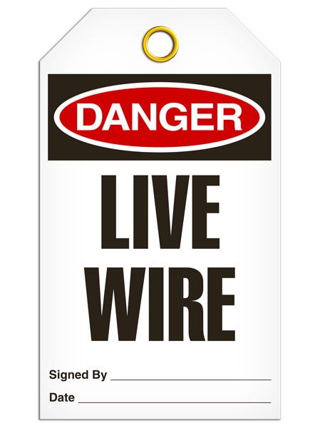 Danger Live Wire Tags