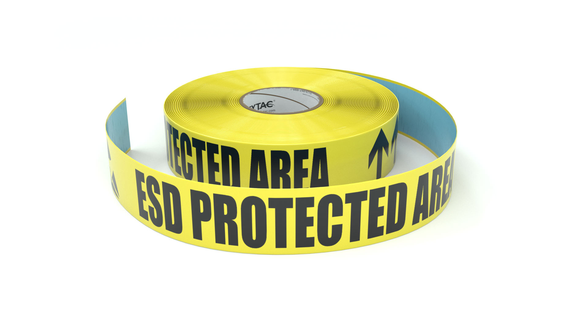 ESD Protected Area with Hand Symbol and Two Arrows Inline Printed