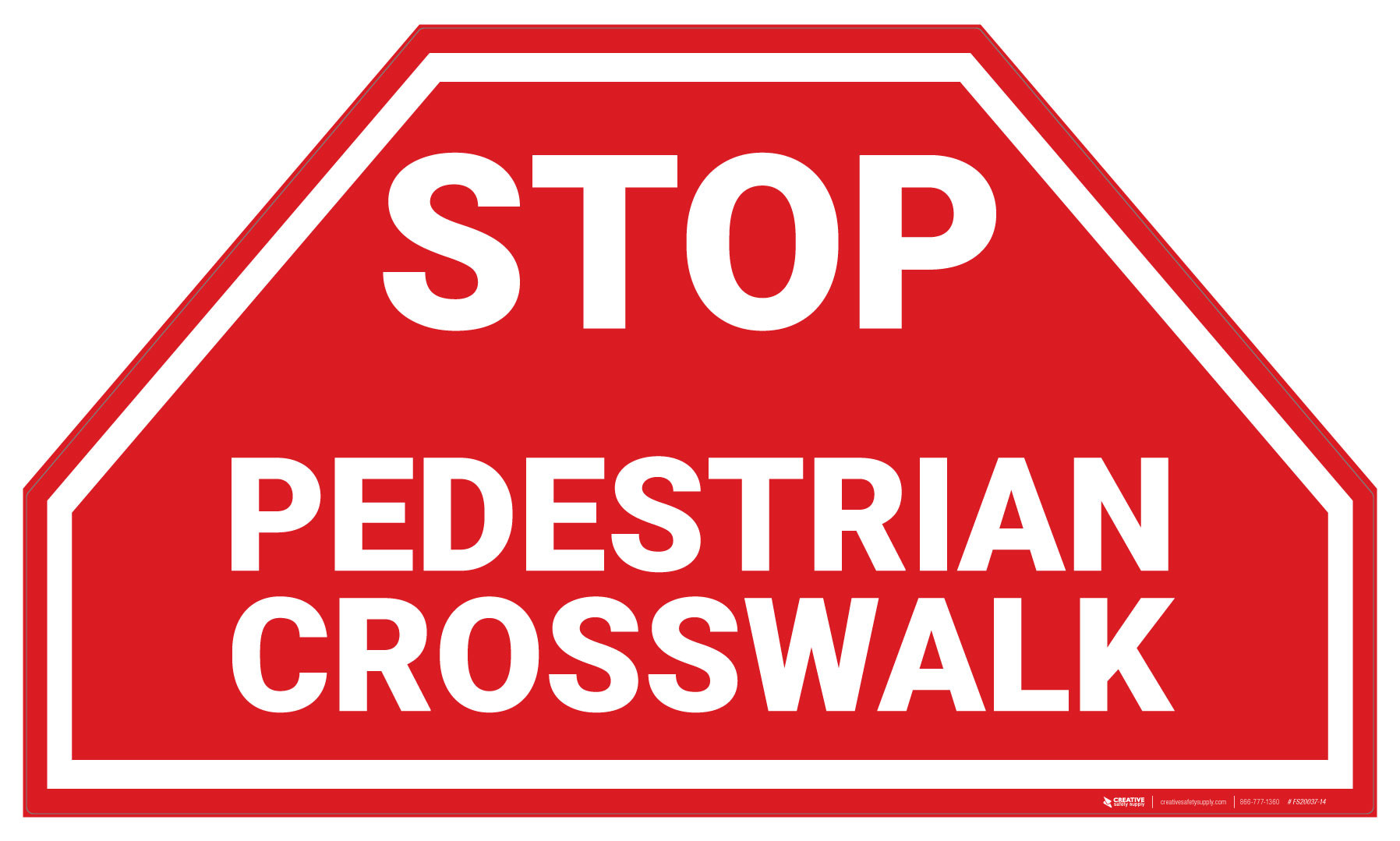 Stop Pedestrian Crosswalk - Floor Marking Sign