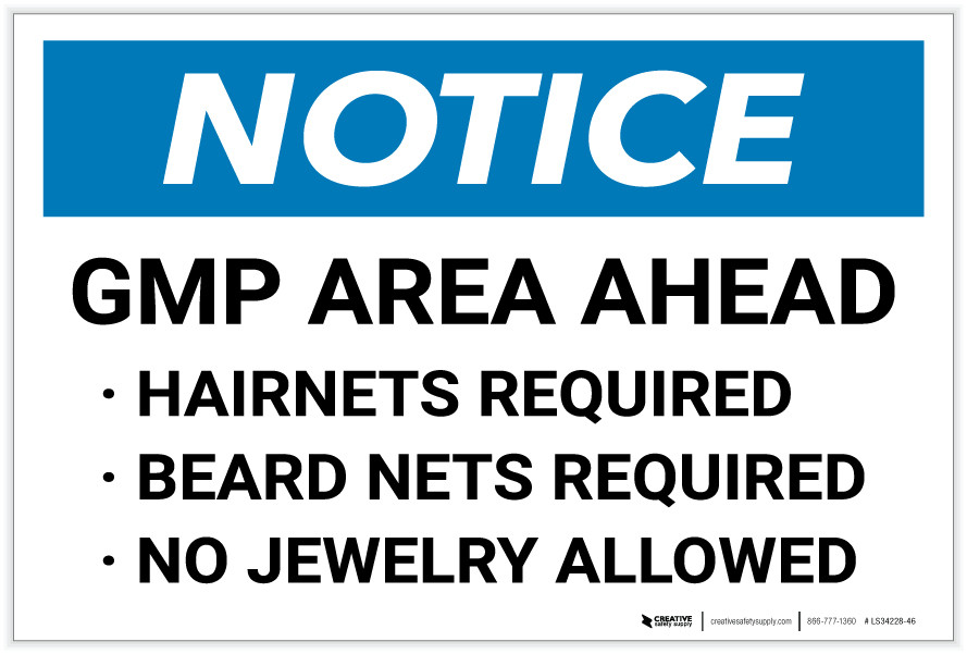 Notice GMP Area Ahead Nets Requred No Jewelry