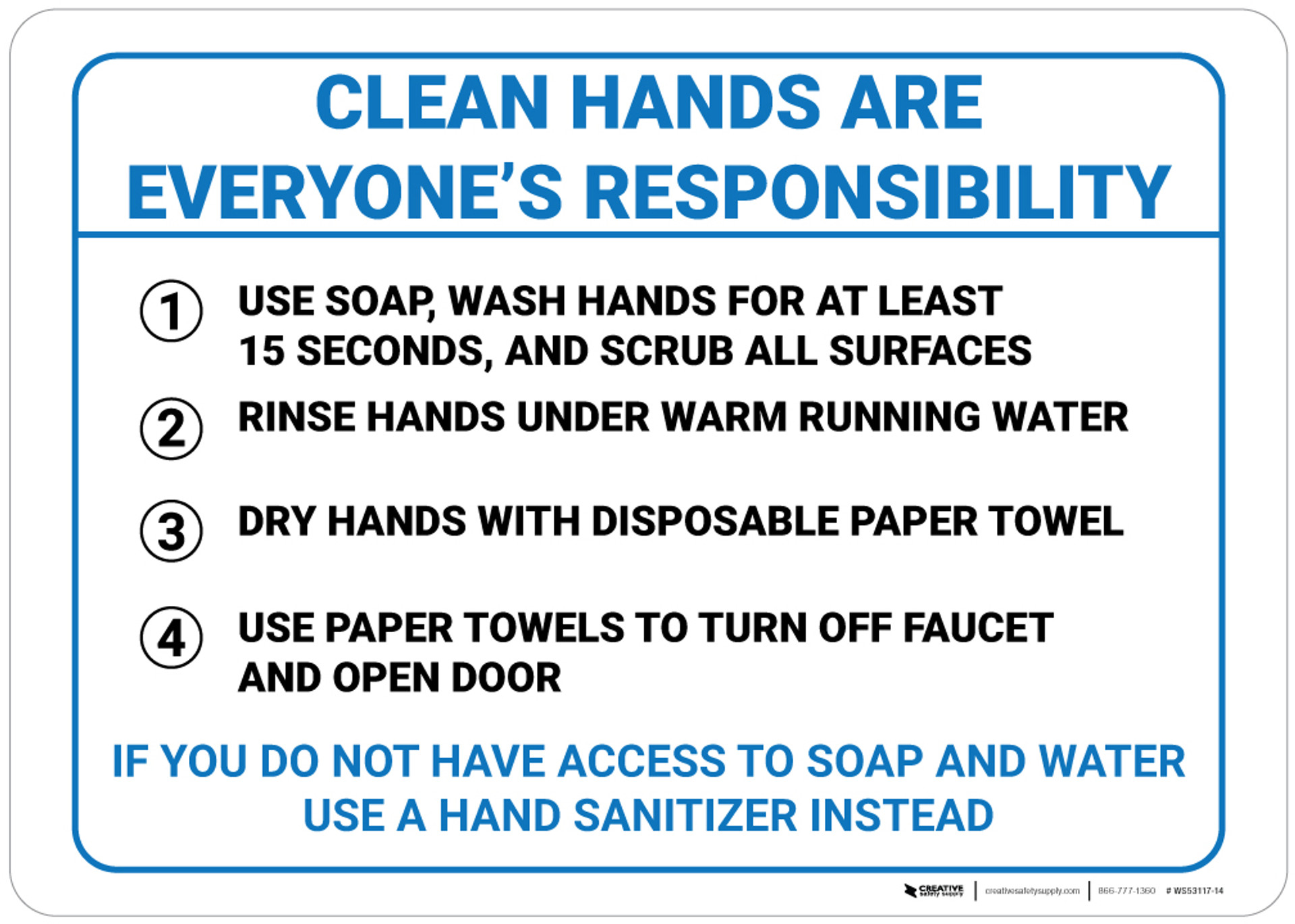 Hand Washing Signs Creative Safety Supply