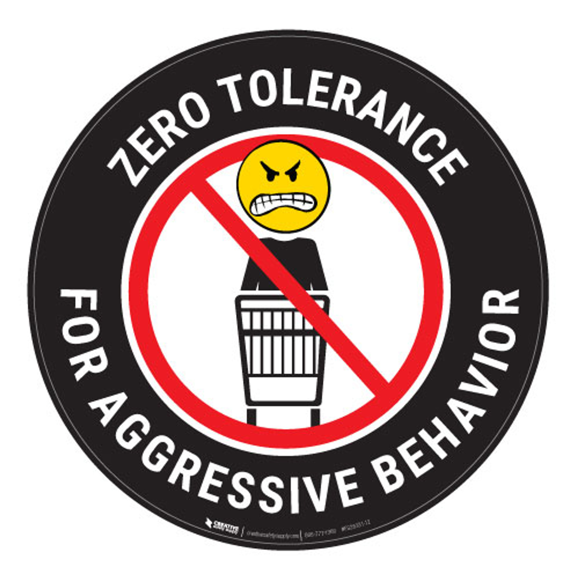 Zero Tolerance Black Floor Sign Creative Safety Supply