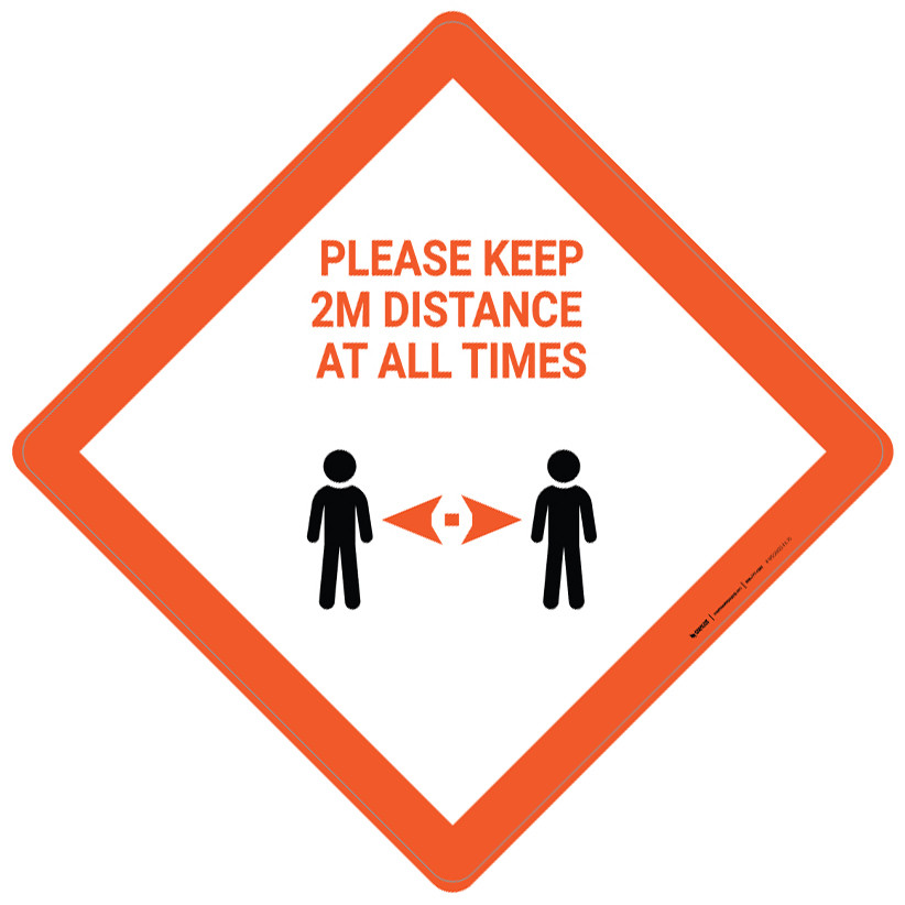 Please Keep 2M Distance At All Times - Placard Sign