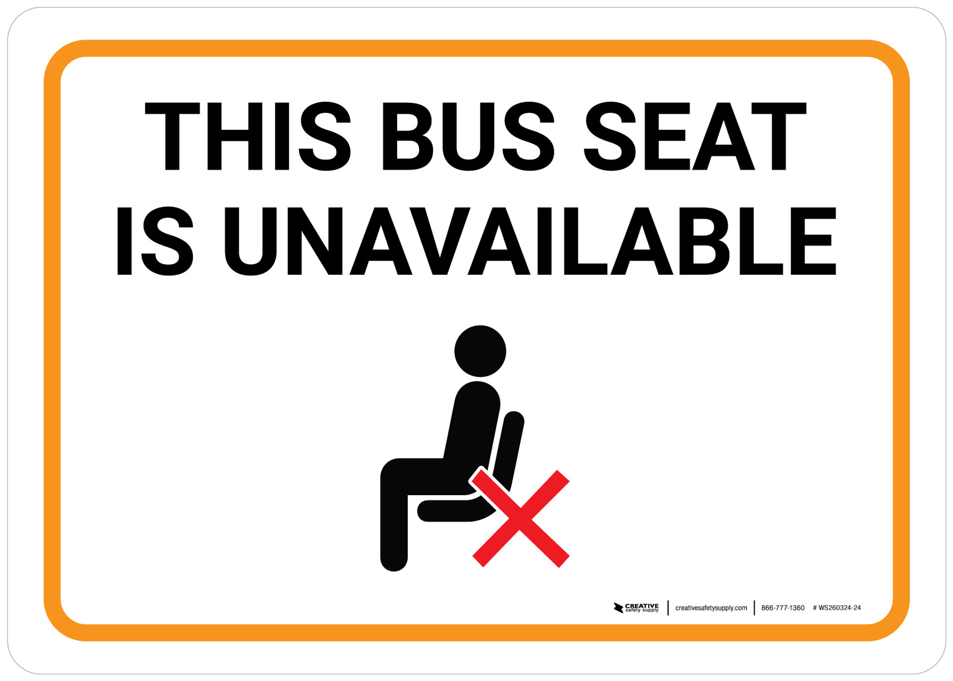 This Bus Seat Is Unavailable with Icon Landscape Wall Sign