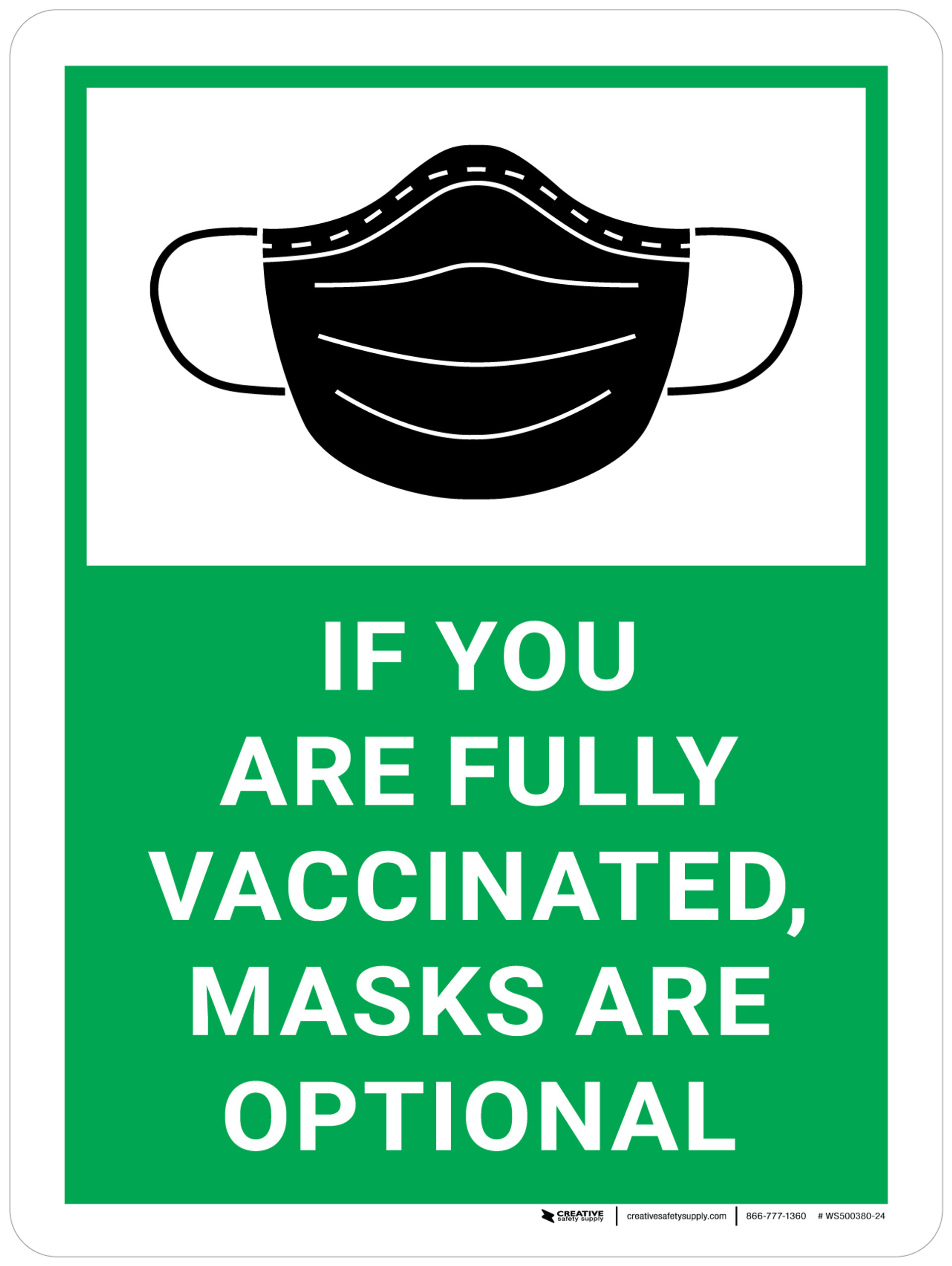 If You Are Fully Vaccinated Masks Are Optional Portrait With Mask Icon