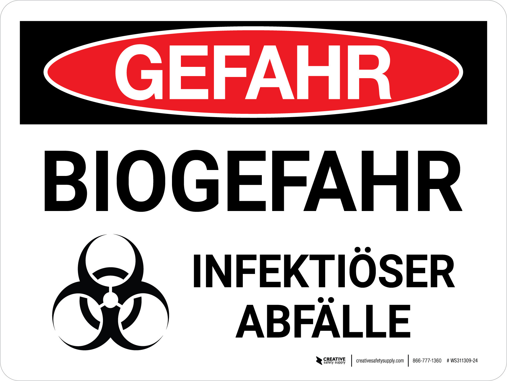 Gefahr - Biogefährlicher Infektiöser Abfall (Danger - Biohazard ...
