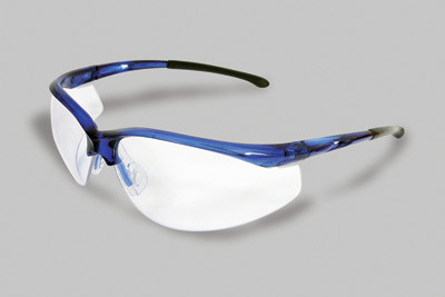 Radnor Select Series Safety Glasses With Blue Frame And Clear Anti