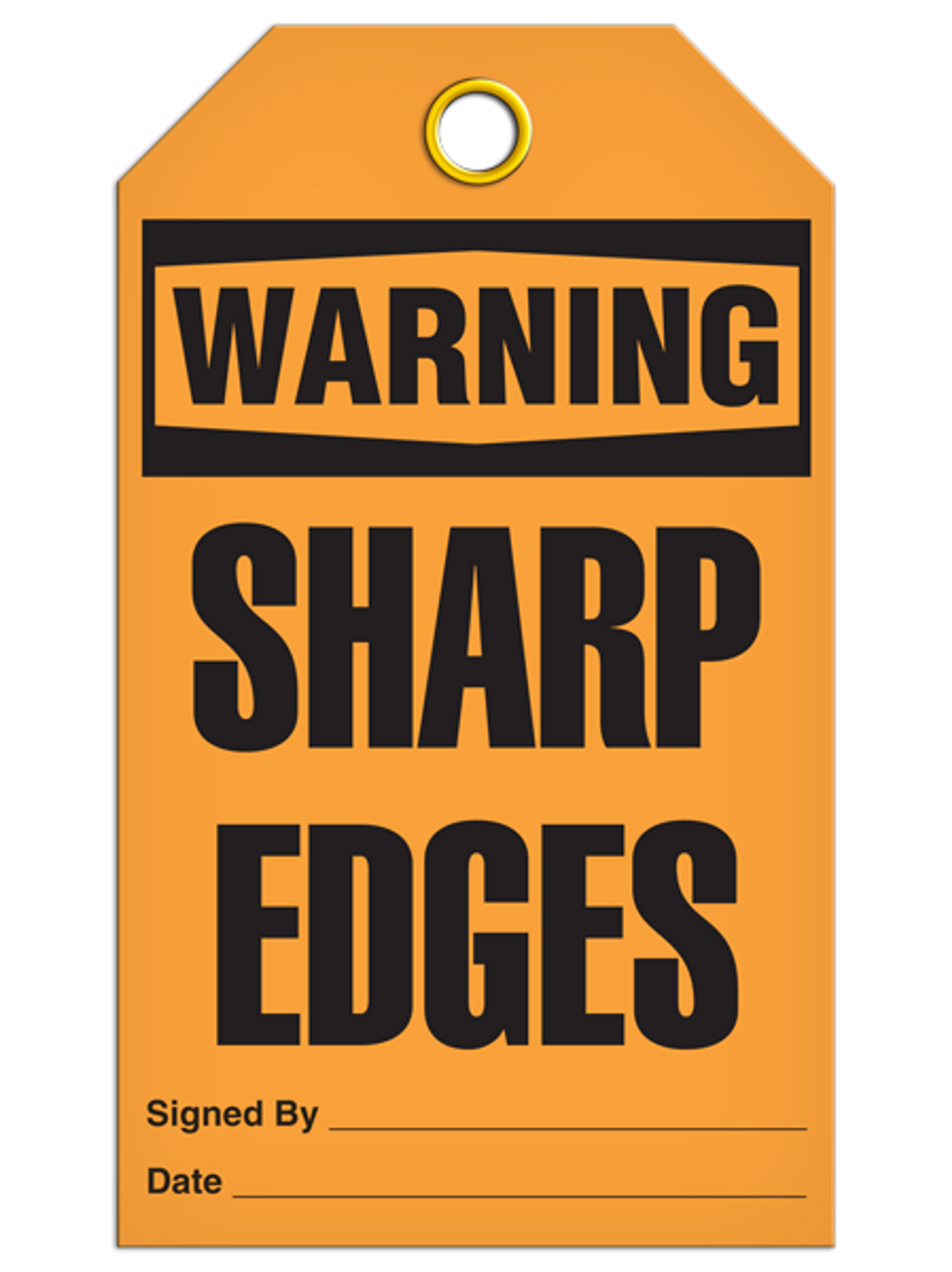 Warning Sharp Edge Tags