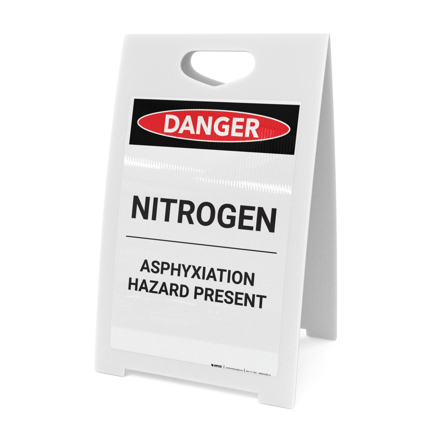 Nitrogen Asphyxiation Hazard Present AFrame Sign