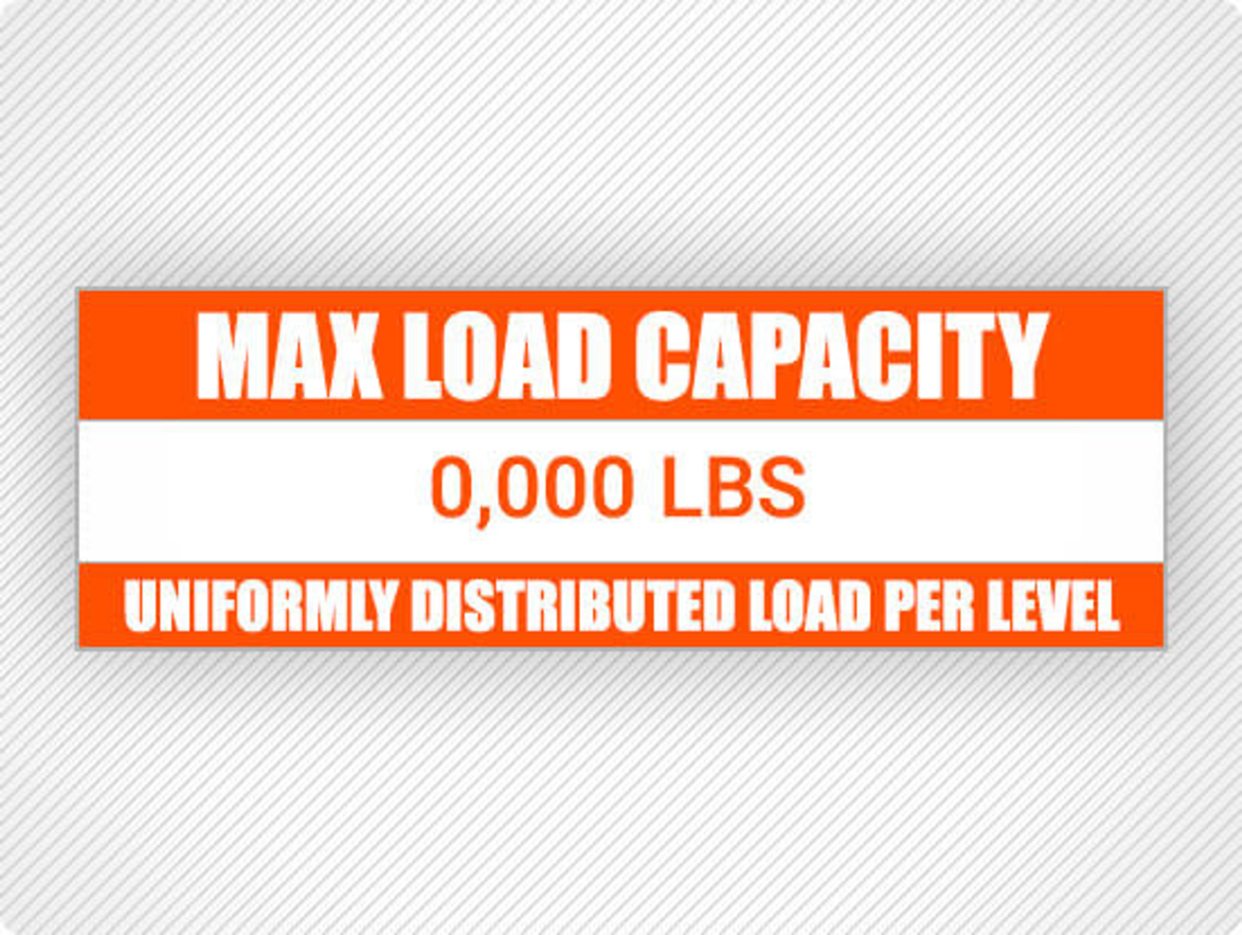 Custom Max Load Capacity Labels 5 Pack