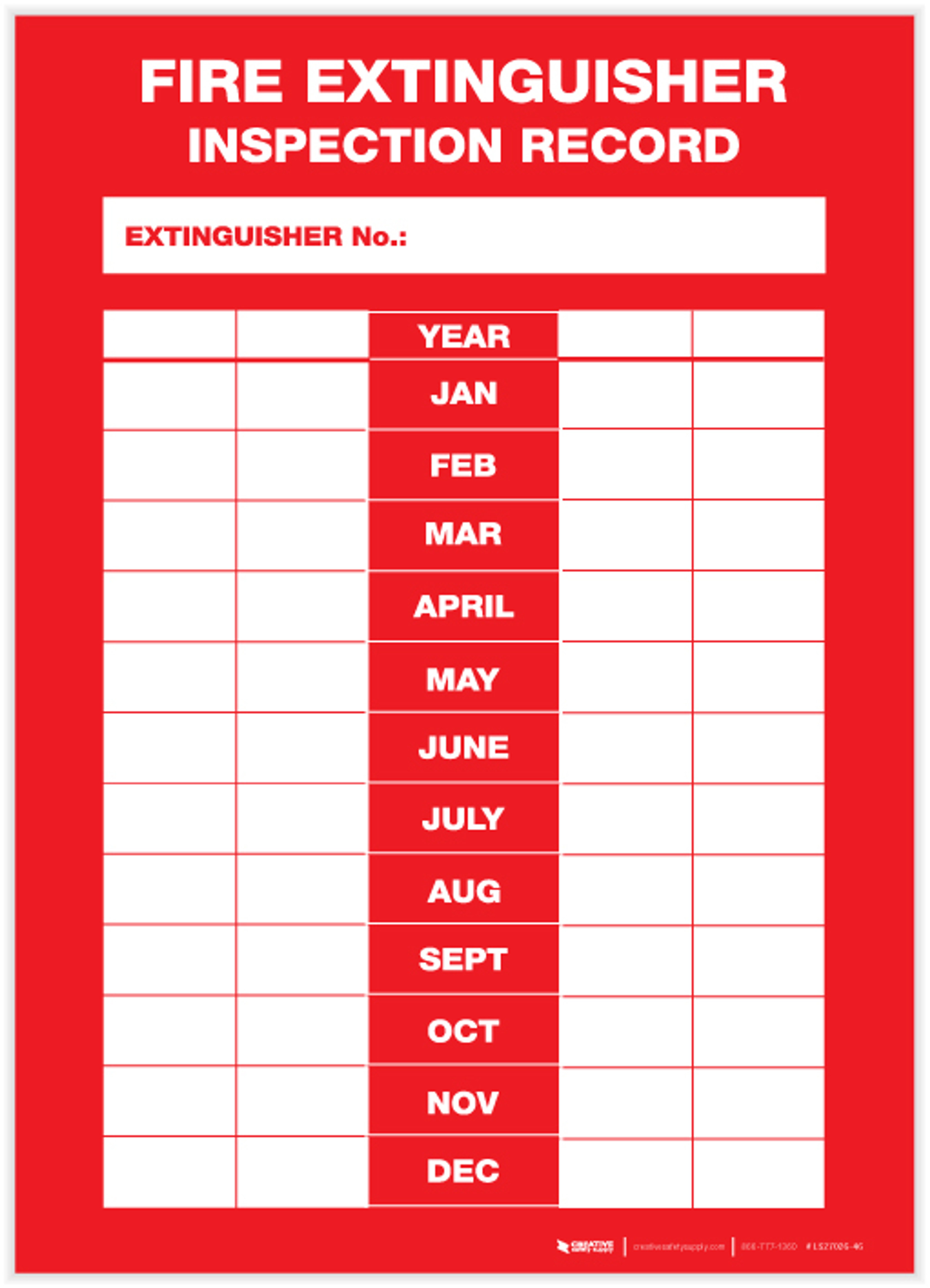 Fire Extinguisher Inspection Record Label Creative Safety Supply   LS27026 46  98408.1571929754 