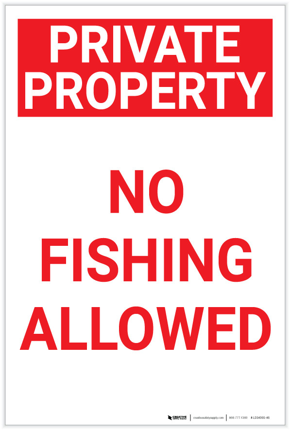 Alu-Schild „Private Property No Fishing“ 35,6x25,4 Cm – Wetterfest, Vorgebohrt, Für Garten & Grundstück