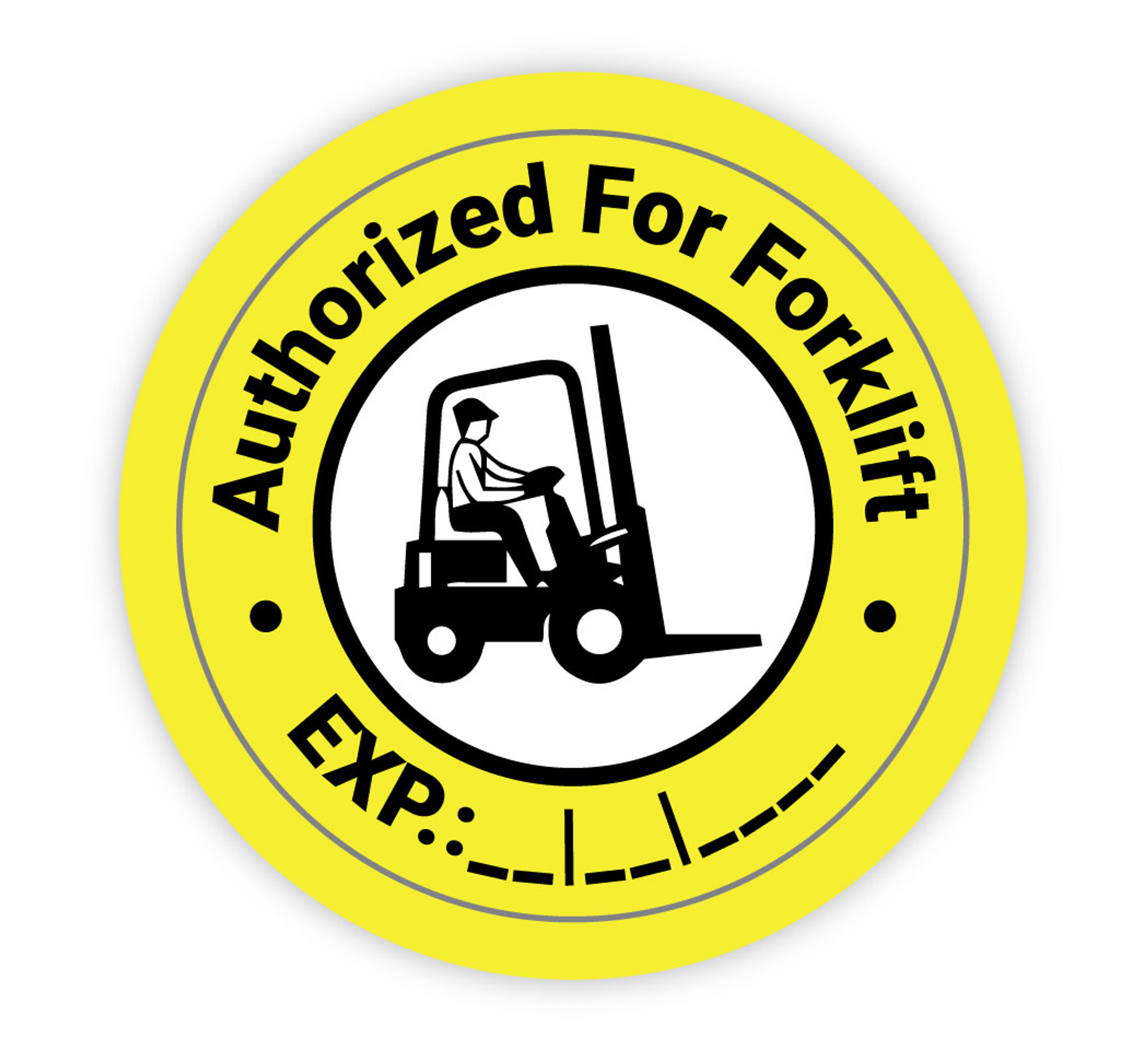 Authorized For Forklift Wite In Expiration Date Hard Hat Sticker