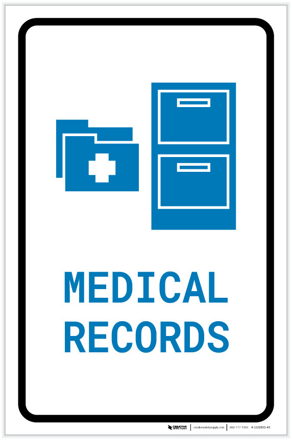 Medical Records with Icon Portrait v2 Label Creative Safety Supply