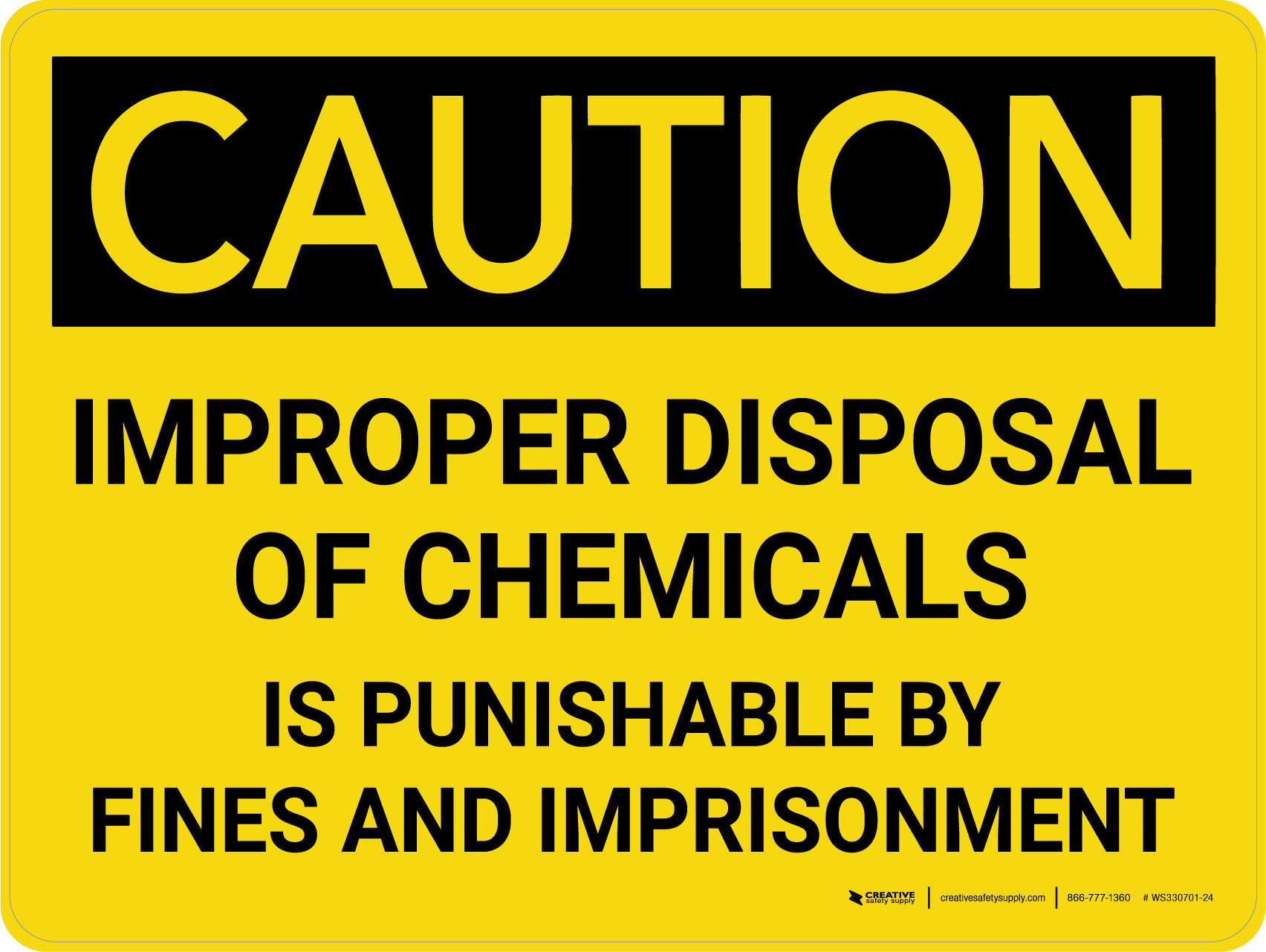 Caution: Improper Disposal of Chemicals Landscape - Wall Sign