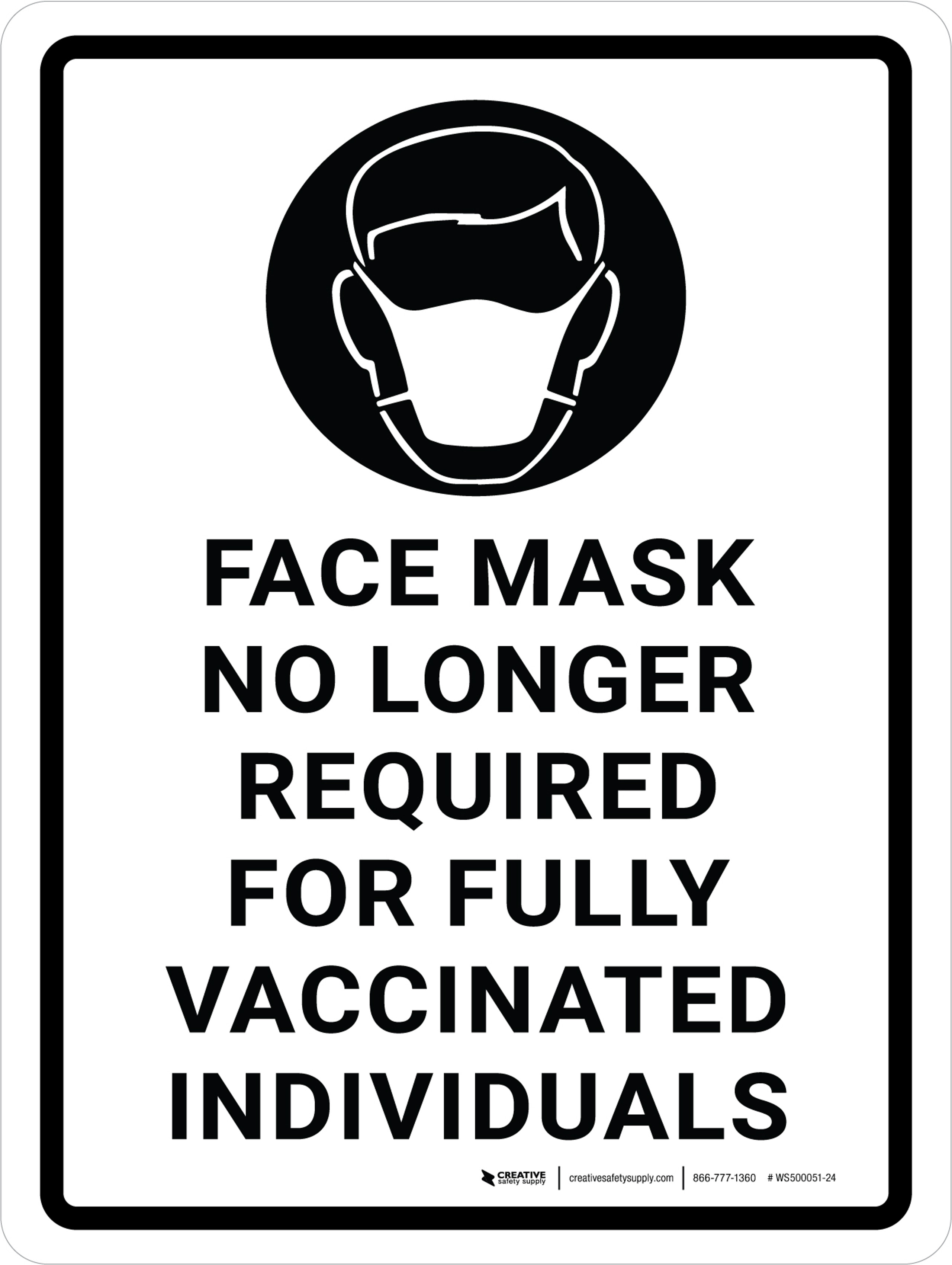 Face Mask No Longer Required For Fully Vaccinated Individuals with Icon