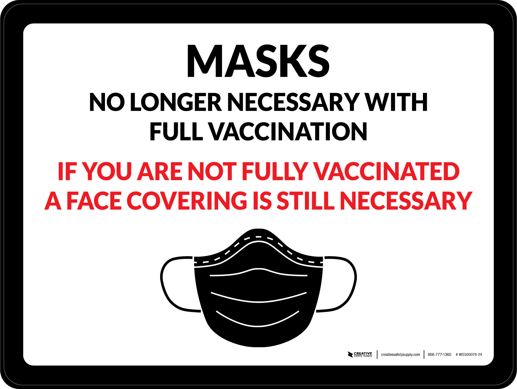 Masks No Longer Necessary With Full Vaccination If You Are Not Fully