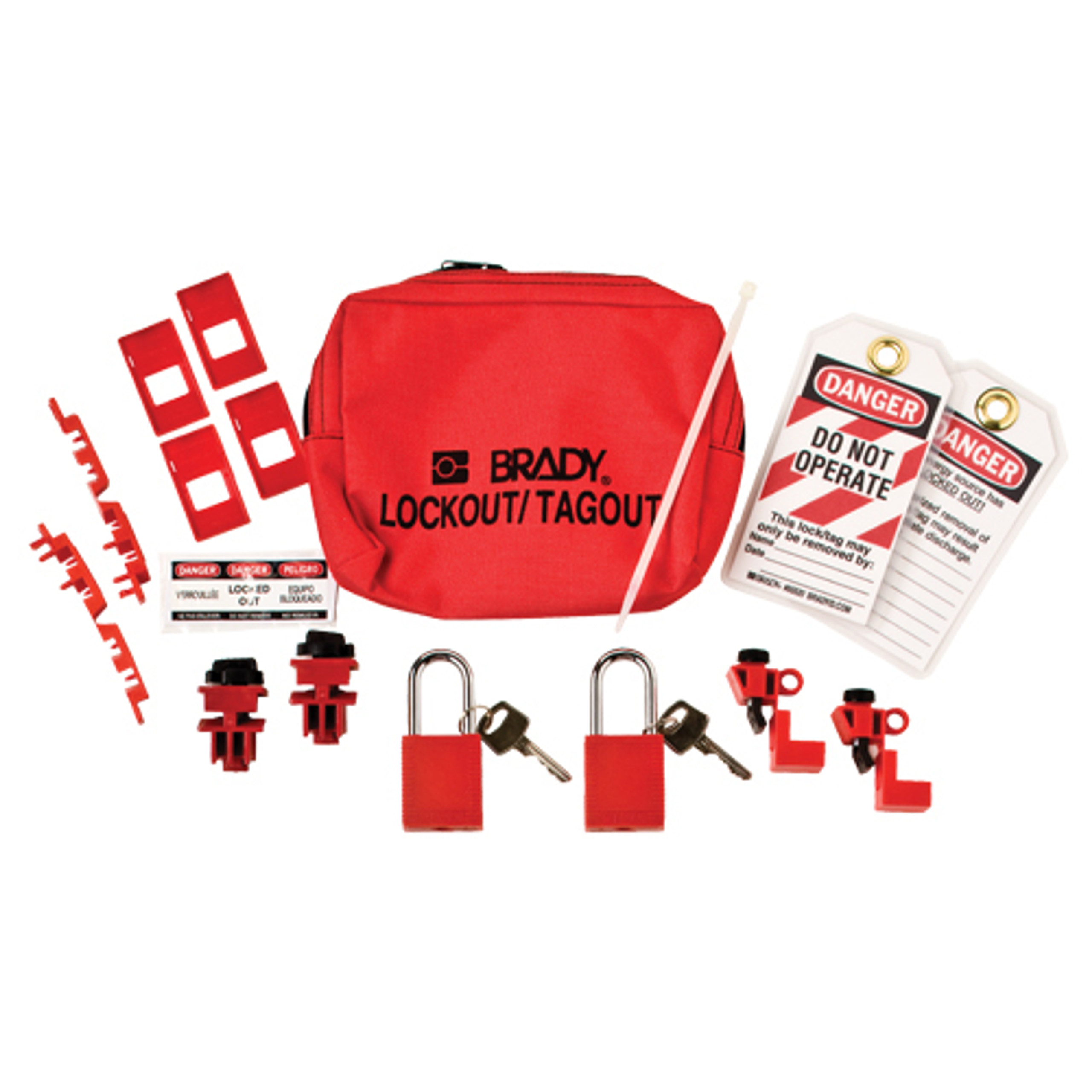 120/277V Breaker Lockout Pouch w/ Padlocks & Tags
