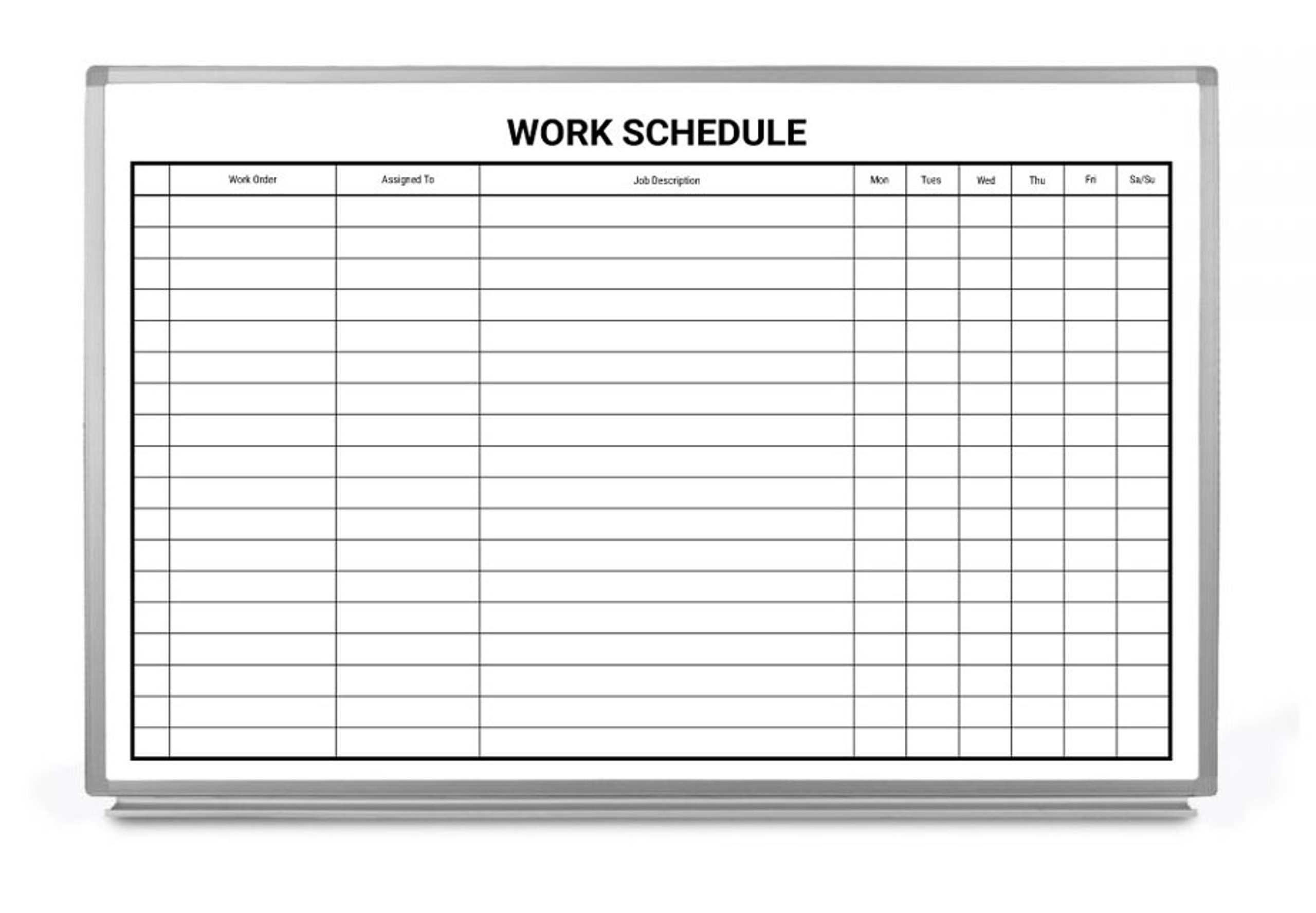 Work Schedule Whiteboard Work Schedule Whiteboard
