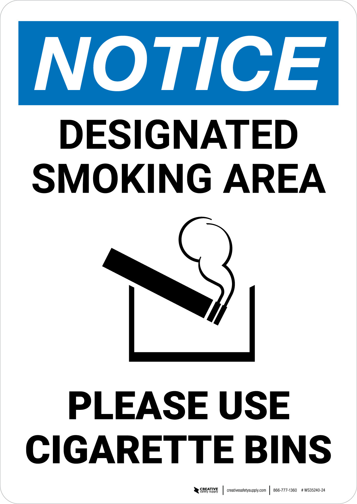 Designated Smoking Area Segno Adesivo Adesivo Avviso Metallico Argento Inciso Nero con Icona Universale Simbolo e Testo (Dimensioni 120 mm x 100 mm) (Argento
