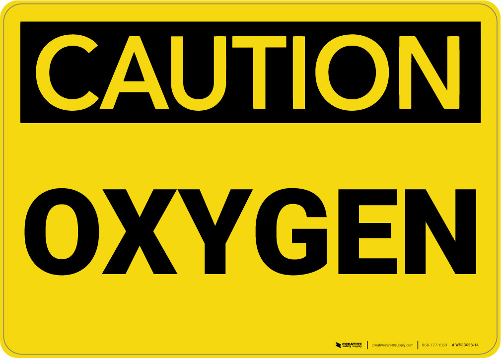 Cartello Avvertimento Ossigeno VSAFETY – 300x100 Mm, Plastica Rigida Gialla