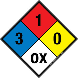 ok　看板 NFPA Diamond 704: 3-0-1 OX - Wall Sign | Creative Safety Supply