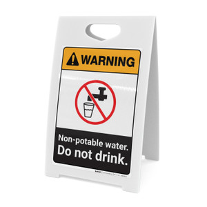 Vsafety – Cartello "Non Potabile / Not Drinking Water" In Plastica Rigida, 300x100 Mm, Conforme ISO 7010