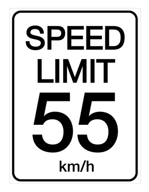 Speed Limit 55 kmh - Wall Sign | Creative Safety Supply